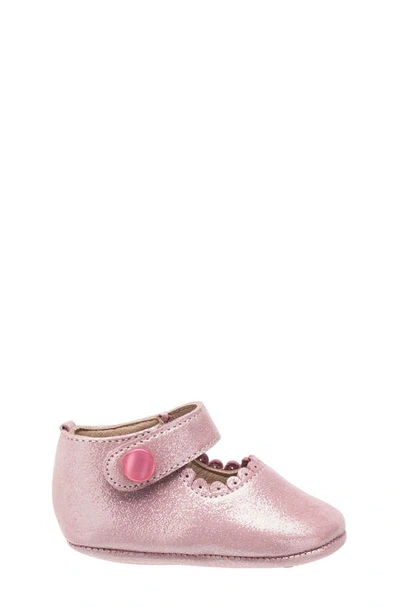 Elephantito Girl's Scalloped Leather Mary Jane, Baby In Carnation