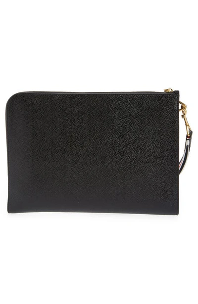 Shop Thom Browne Zip Around Wallet In Black