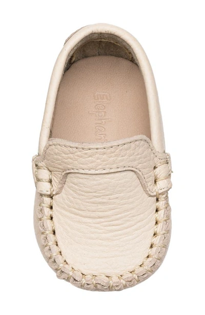 Elephantito Girl's Leather Moccasin Shoes, Baby In Cream