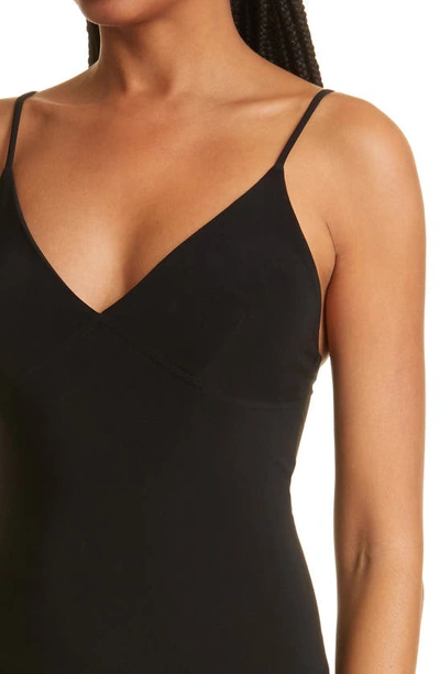 Shop Norma Kamali V-neck Slipdress In Black