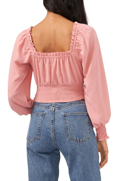 Shop 1.state Square Neck Long Sleeve Top In Pink