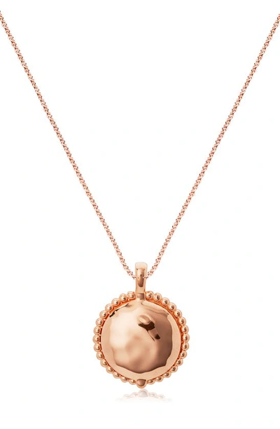 Monica Vinader Deia Locket Necklace In Rose Gold Vermeil On Silver