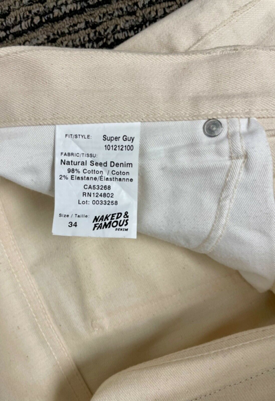 Pre-owned Naked And Famous Naked & Famous Jeans Natural Seed Denim In ...