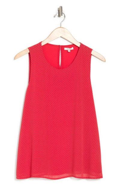 Shop Pleione Double Layer Woven Tank Top In Red / White Dot