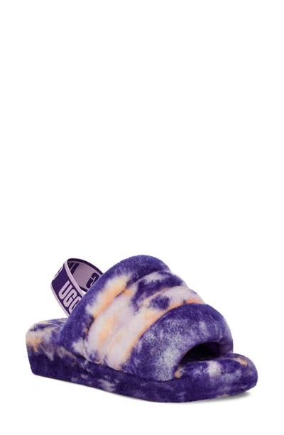 Shop Ugg ® Fluff Yeah Genuine Shearling Slingback Sandal In Violet Night Marble