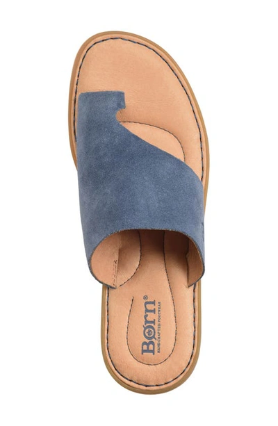 Shop Born Inti Slide Sandal In Dark Blue Leather