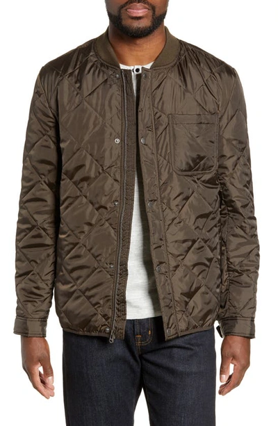 Shop Cole Haan Quilted Water Resistant Jacket In Olive