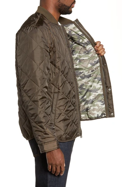 Shop Cole Haan Quilted Water Resistant Jacket In Olive