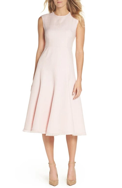 Eliza J Fringe Hem A-line Dress In Blush