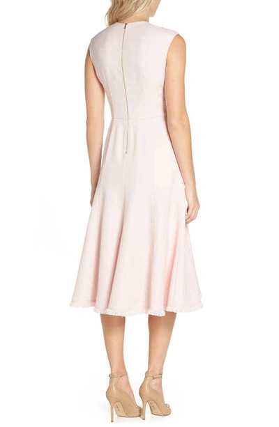 Eliza J Fringe Hem A-line Dress In Blush