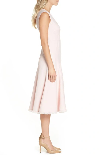 Eliza J Fringe Hem A-line Dress In Blush