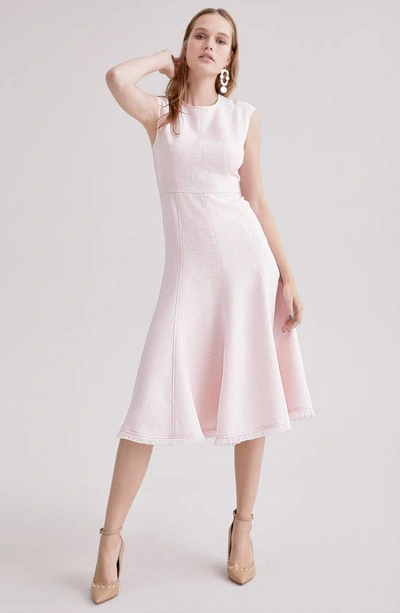 Eliza J Fringe Hem A-line Dress In Blush