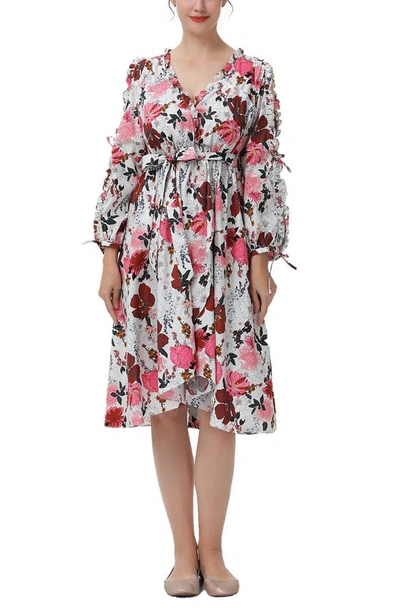 Shop Kimi And Kai Akemi Maternity/nursing Hospital Gown In Pink Floral