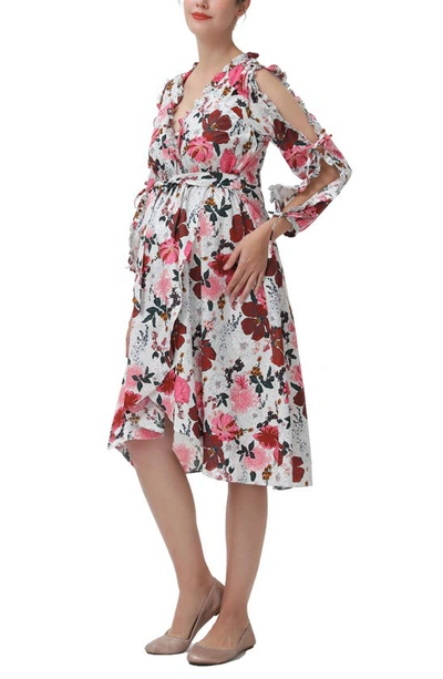 Shop Kimi And Kai Akemi Maternity/nursing Hospital Gown In Pink Floral