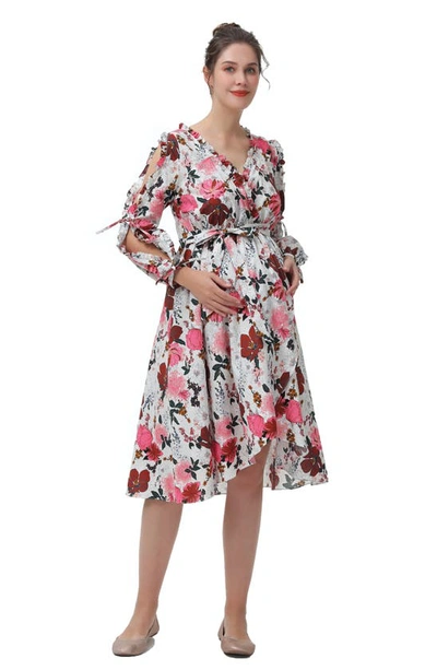 Shop Kimi And Kai Akemi Maternity/nursing Hospital Gown In Pink Floral