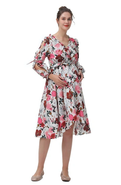 Kimi And Kai Akemi Maternity/nursing Hospital Gown In Pink Floral
