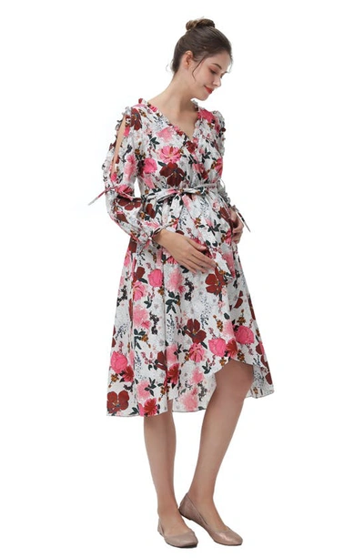 Shop Kimi And Kai Akemi Maternity/nursing Hospital Gown In Pink Floral