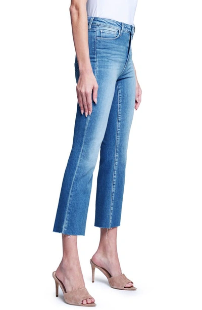 Shop L Agence Kendra High Waist Crop Flare Jeans In Atlantic