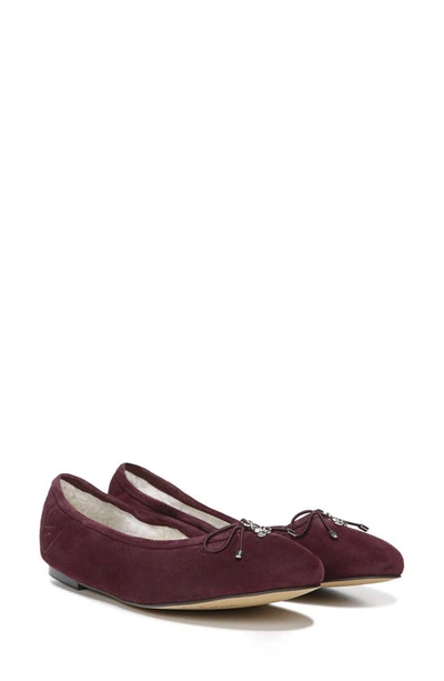 Shop Sam Edelman Felicia Faux Fur Lined Flat In Malbec Suede