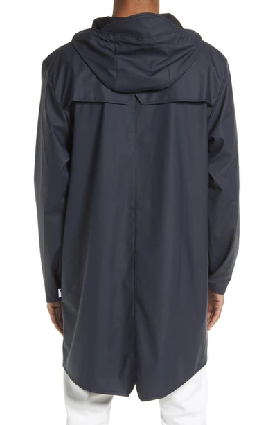 Shop Rains Waterproof Longline Jacket In Navy