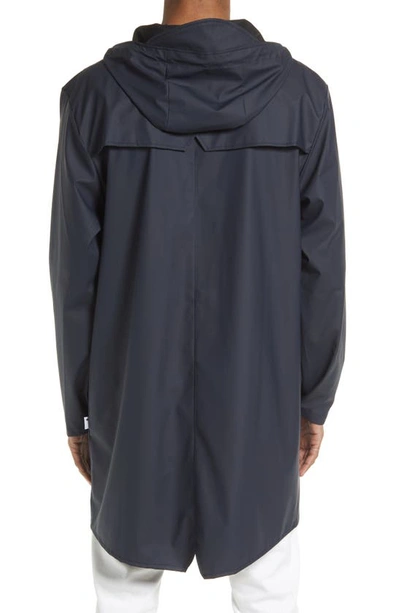 Rains Waterproof Longline Jacket In Navy