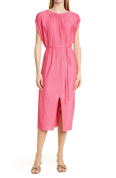 Shop Hugo Boss Emaura Cap Sleeve Dress In Pink Lemonade