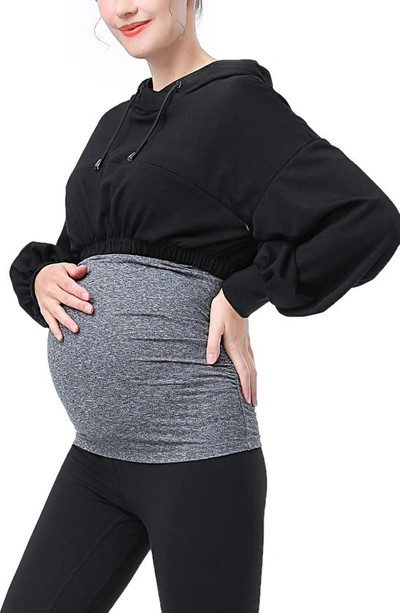 Kimi And Kai Aroa Active Maternity/nursing Hoodie In Black/ Gray