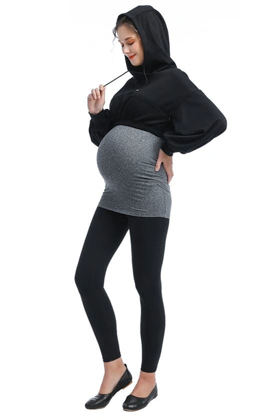 Shop Kimi And Kai Aroa Active Maternity/nursing Hoodie In Black/ Gray
