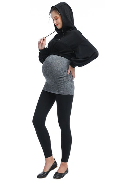 Kimi And Kai Aroa Active Maternity/nursing Hoodie In Black/ Gray