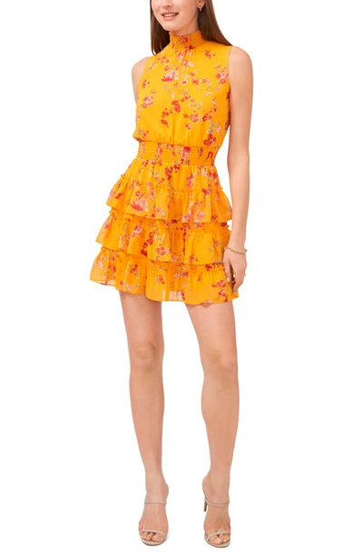 Shop 1.state Sleeveless Ruffle Minidress In Orange
