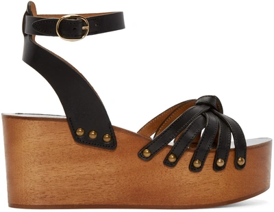 Isabel Marant Étoile Zia Leather Platform Sandals In Black