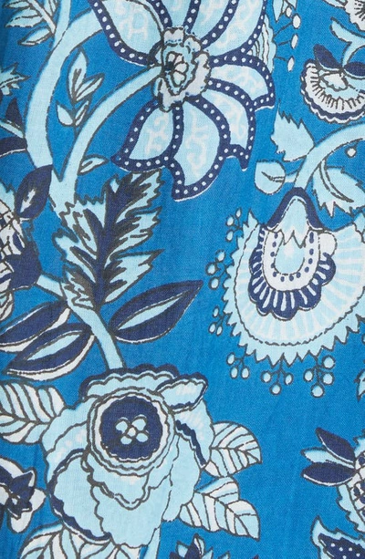 Shop Mille Francesca High Neck Cotton Blouse In French Blue