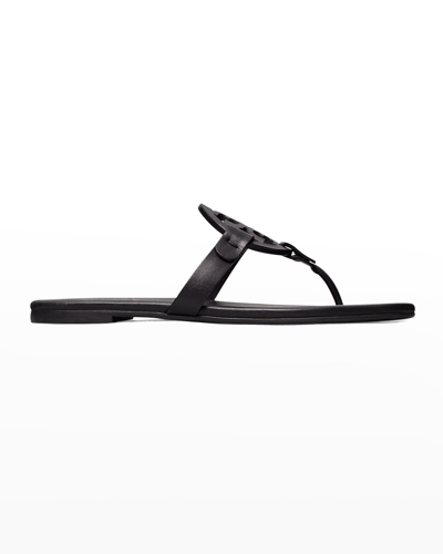 Shop Tory Burch Miller Soft Leather Sandals In Perfect Black