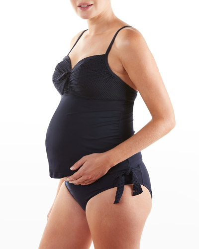 Shop Cache Coeur Maternity Portofino Underwire Tankini Swimsuit In Marine