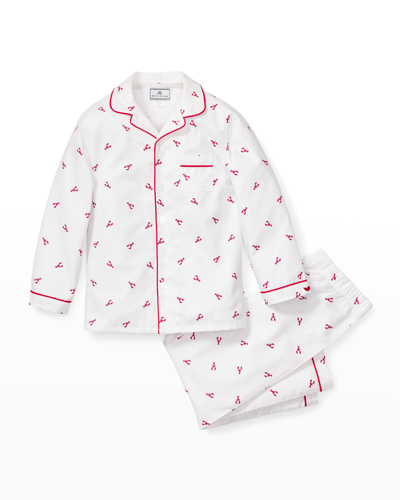 Shop Petite Plume Kid's Brixham Lobsters 2-piece Pajama Set In White