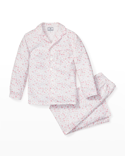Shop Petite Plume Girl's Dorset Floral-print 2-piece Pajama Set In White