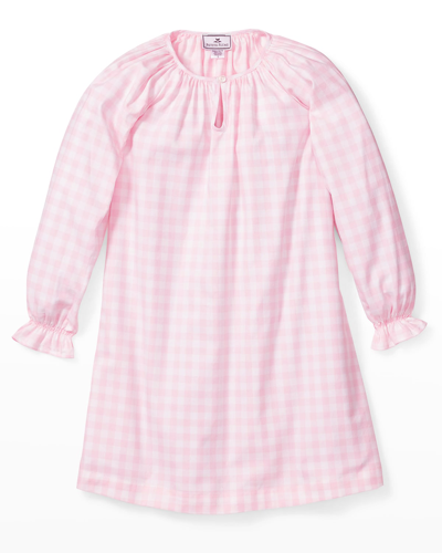 Shop Petite Plume Girl's Delphine Gingham Nightgown In Pink