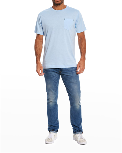 Shop Robert Graham Men's Myles Pima Cotton T-shirt In Soft Blue