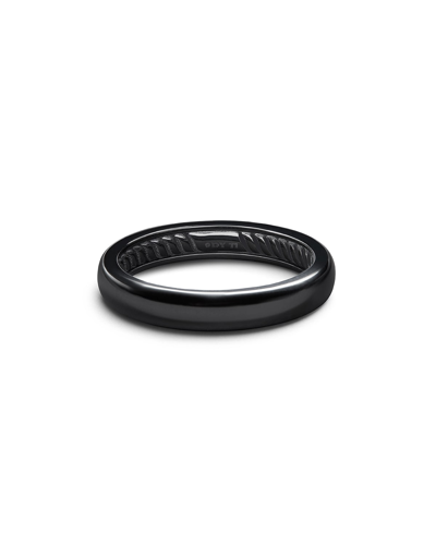 Shop David Yurman Men's Dy Classic Band Ring In Titanium, 4mm In Black/gray