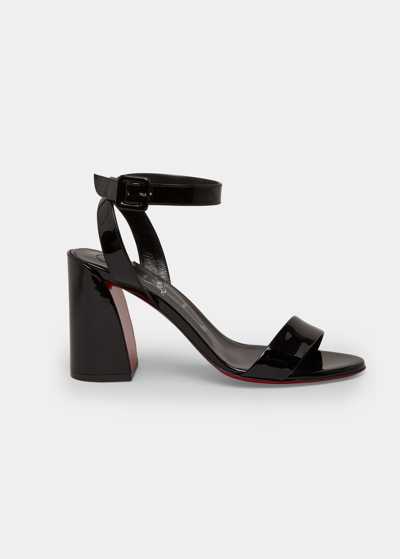 Shop Christian Louboutin Miss Sabina Red Sole Ankle-strap Sandals In Black