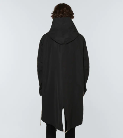 Shop Rick Owens Technical Hooded Coat In Black