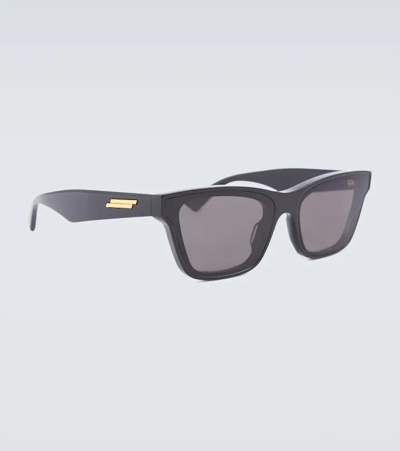 Bottega Veneta Acetate Sunglasses In Black-black-grey