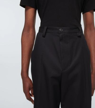 Shop Balenciaga Wide-leg Cotton Pants In Black