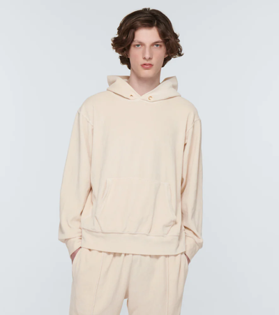 Shop Les Tien Cotton Jersey Hoodie In Ivory