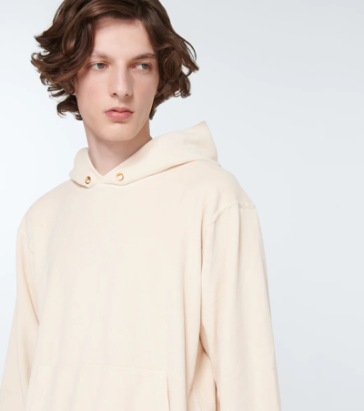 Shop Les Tien Cotton Jersey Hoodie In Ivory