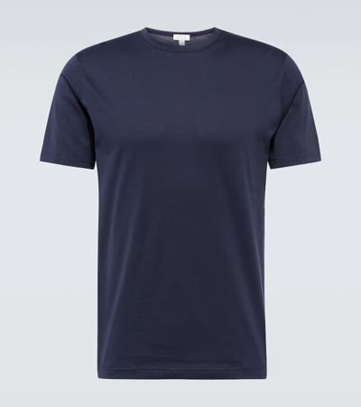 Shop Sunspel Classic Cotton T-shirt In Navy
