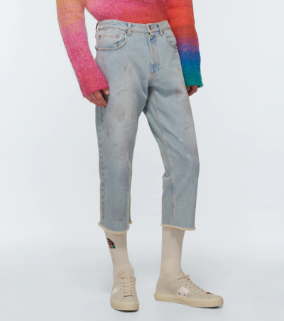 仿旧九分牛仔裤