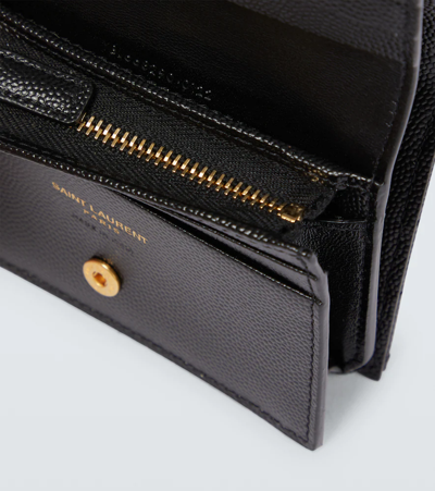 Saint Laurent Grained Leather Wallet In Nero/nero
