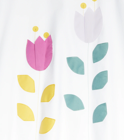 Il Gufo Printed Cotton Dress In White Lilac