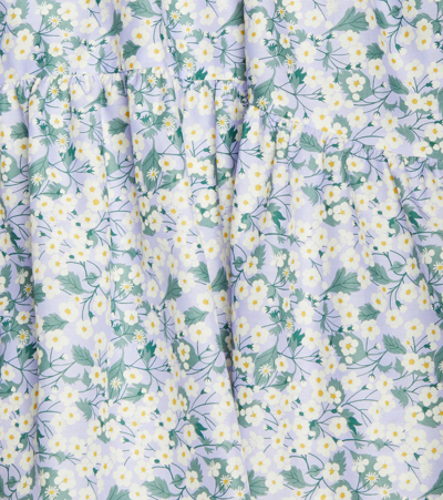 Il Gufo Floral Cotton Dress In Lilac